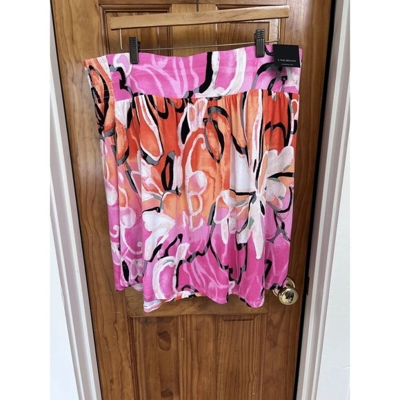NWT Lane Bryant A-Line Skirt 18 /20 Floral Pink Spring Summer Beach Cruise Vacay - Picture 2 of 8